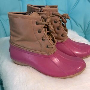 Sperry Girls Saltwater Boots Pink